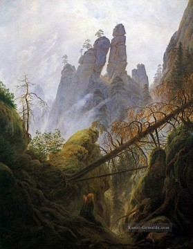  Friedrich Werke - Rocky Ravine Romantische Landschaft Caspar David Friedrich berg